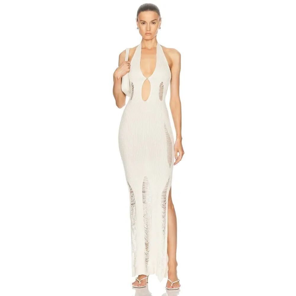 AYA MUSE Ceres silk blend Dress off white Large